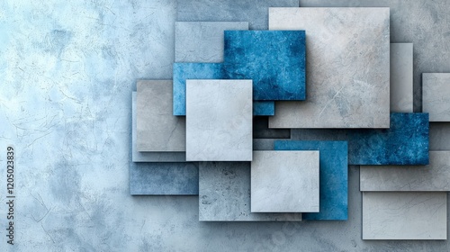 Dynamic stacking squares create visual harmony digital art abstract design modern aesthetics eye-level viewpoint