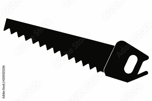 Hand saw silhouette vector isolated on white background