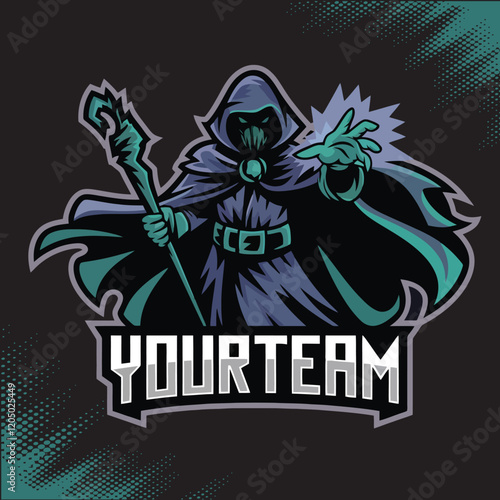Witch Devil Magic Mascot Team Esports Logo Vector Illustration