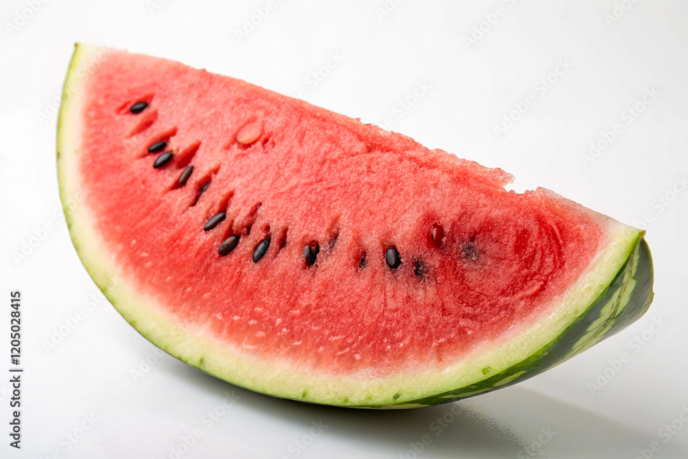 A fresh watermelon slice Isolated on White Background A fresh watermelon slice Isolated on White Background