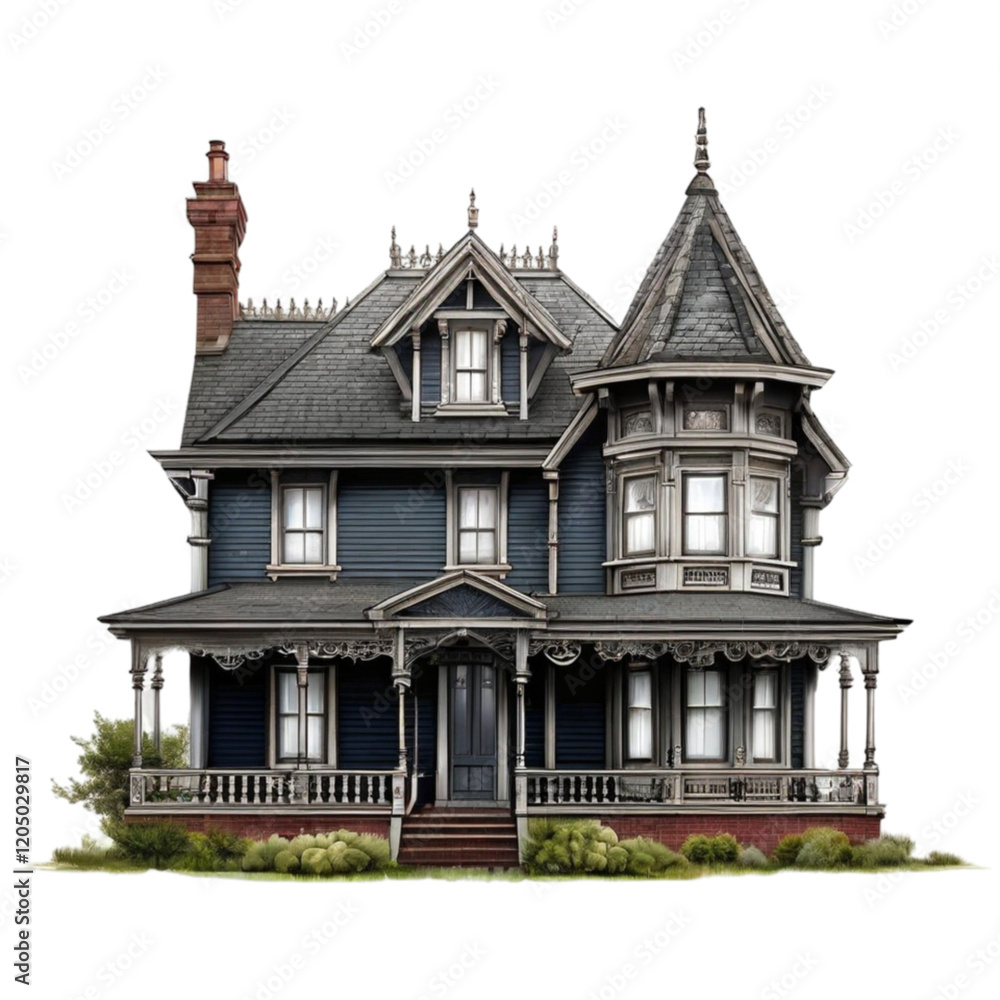 Obraz premium Victorian Mansion Home isolated