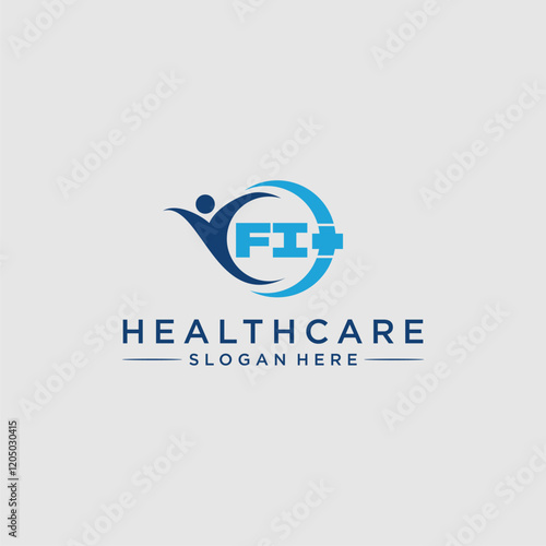 FI initial monogram logo for home care design