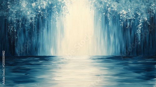 Abstract Blue Water Scene With Light Path