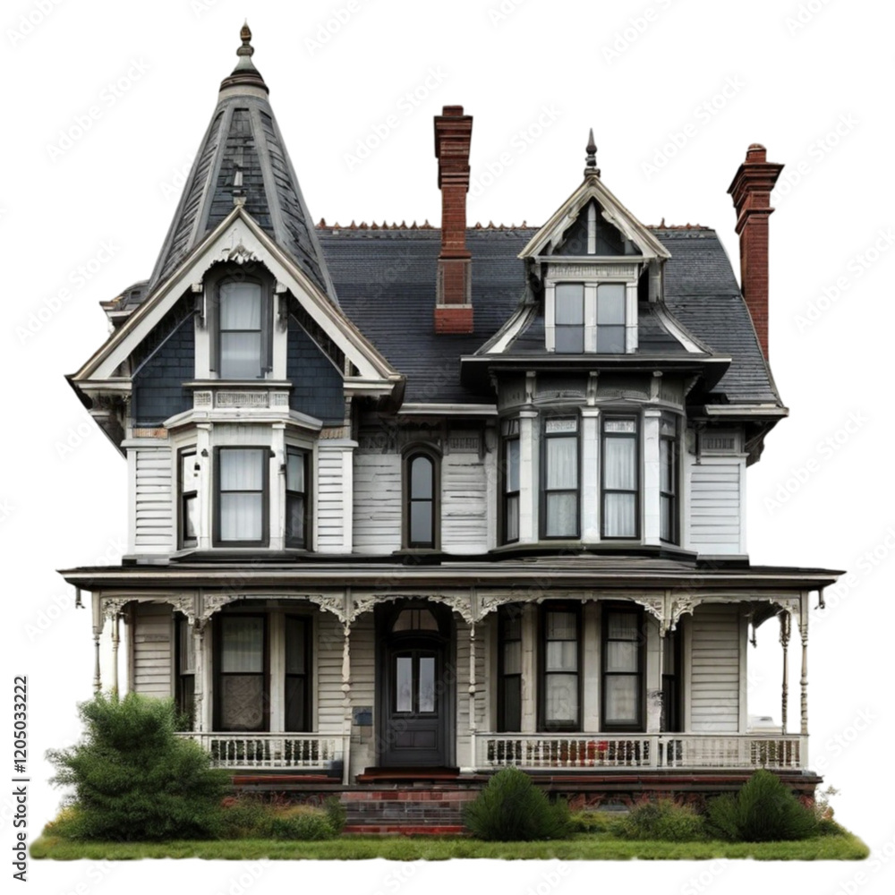 Victorian Mansion Home isolated