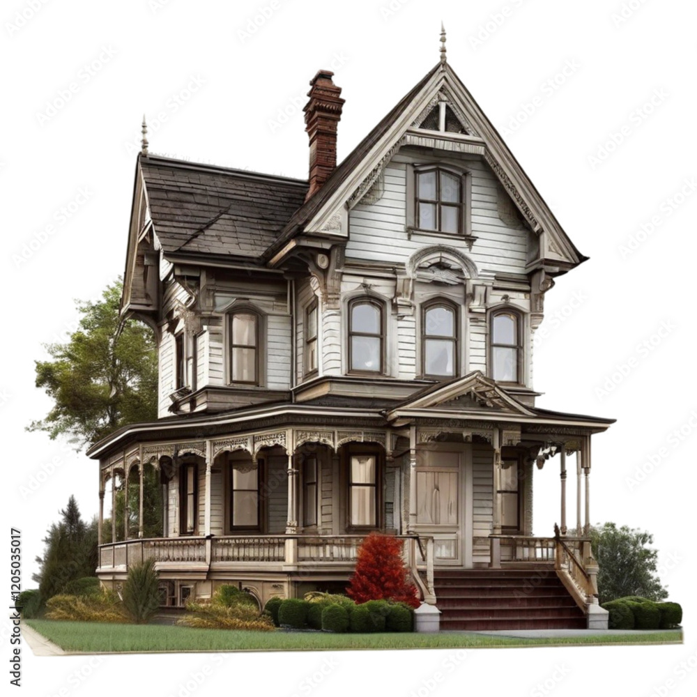 Victorian Mansion Home isolated Victorian Mansion Home isolated