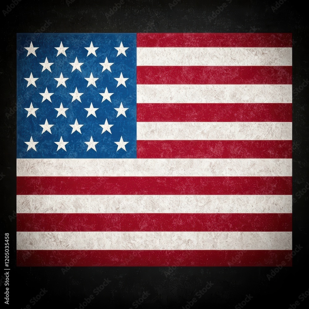 Naklejka premium Grunge American Flag on Dark Background