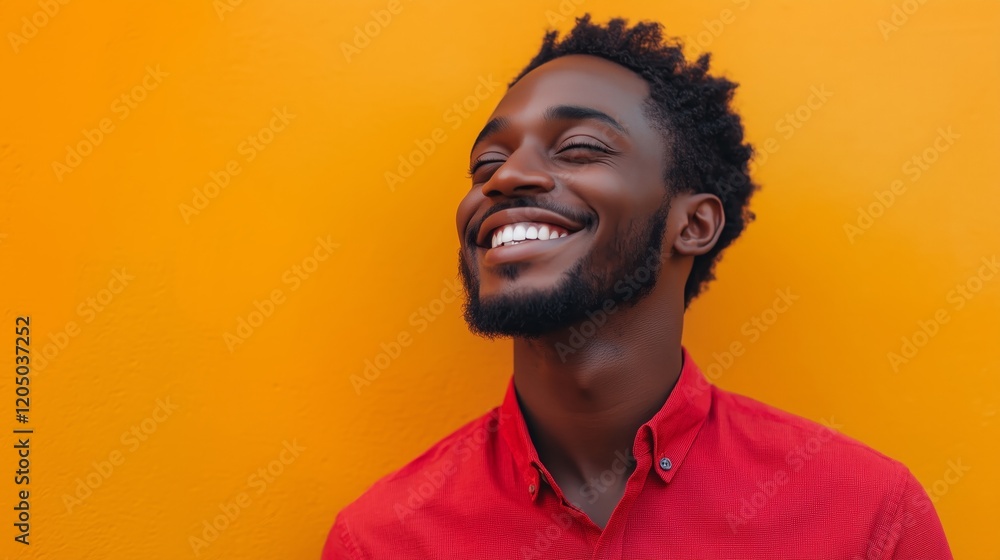 Portrait of a happy handsome man in a shirt with laughing Portrait of a happy handsome man in a shirt with laughing