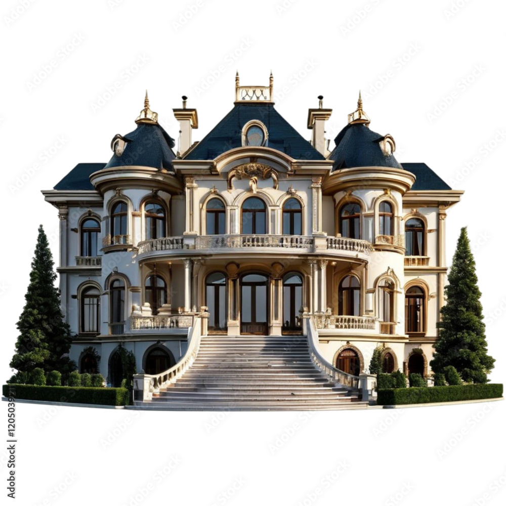 Grand Mansion Architectural isolated Grand Mansion Architectural isolated