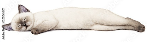 Peaceful and Relaxed Cat Lying Comfortably, Exuding Calm and Serenity in an Adorable Pose, Captured in a Clean and Minimalist Environment for Pet Lovers