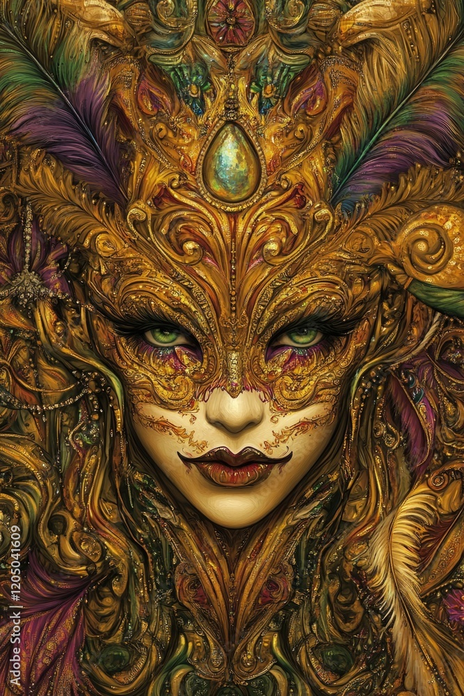 Fototapeta premium Woman Wearing Mask Close Up