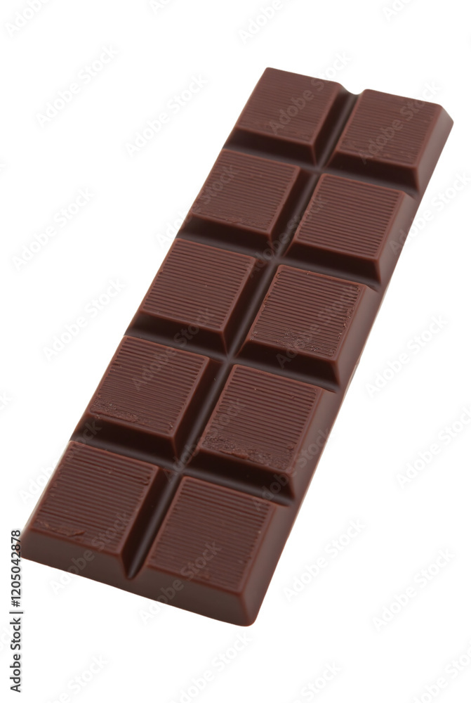 a rectangular bar of dark chocolate, showcasing its smooth surface and rich, deep brown color. a rectangular bar of dark chocolate, showcasing its smooth surface and rich, deep brown color.