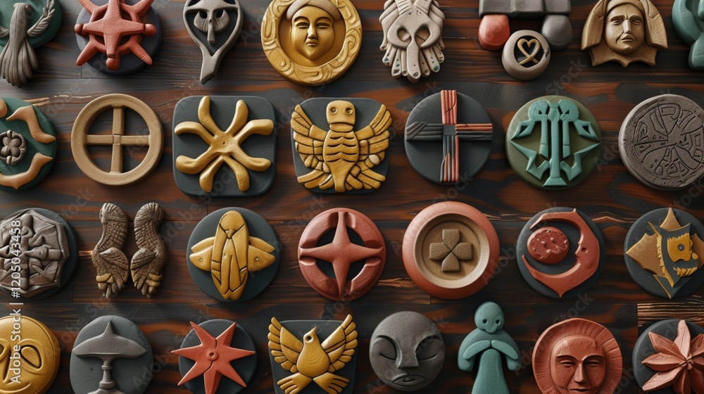 Fototapeta premium Design a series of 3D clay icons that represent various food and culinary concepts, such as fruits, vegetables, and different cuisines Use a mouthwatering 
