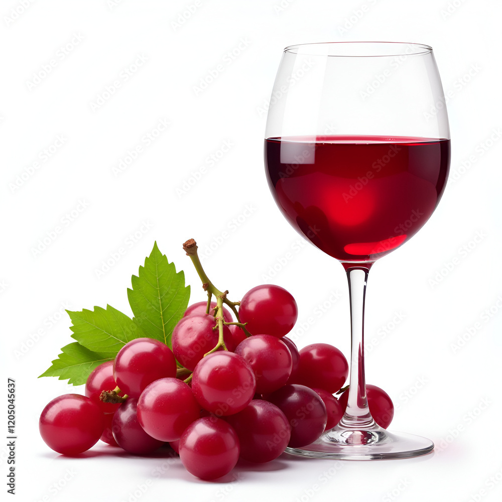 Rose wine in glass with red grape branch
Rose wine in glass with red grape branch