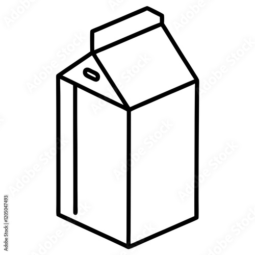 Milk Carton Line Art Illustration