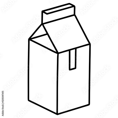 Milk Carton Line Art Illustration