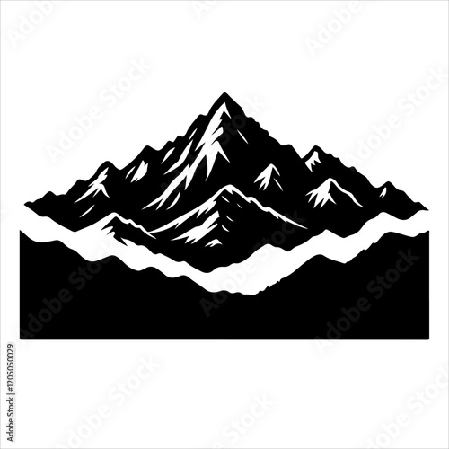 Mountain silhouettes vector. Mountains ranges. Mountain peak. Mountain logo icon vector on a white background.
