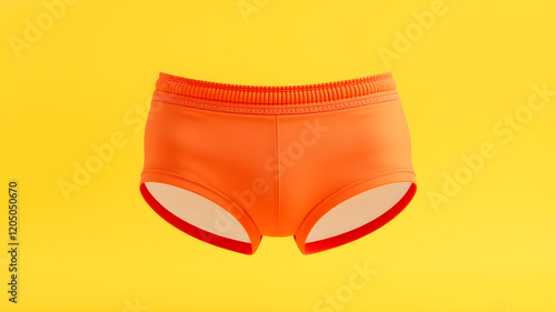 orange underwear front view yellow background 3d. Generative AI