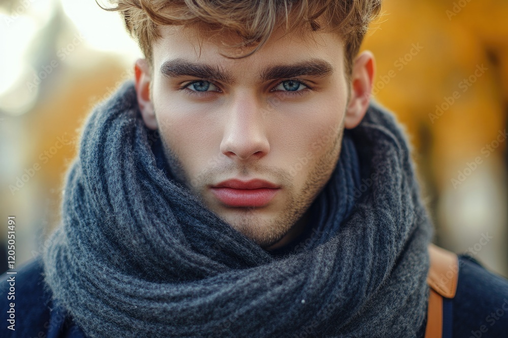Man wearing scarf Man wearing scarf