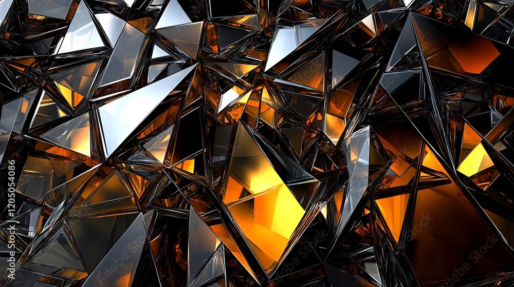 Mesmerizing Geometric Fractal Prism Reflections in Shimmering Iridescent Tones Mesmerizing Geometric Fractal Prism Reflections in Shimmering Iridescent Tones
