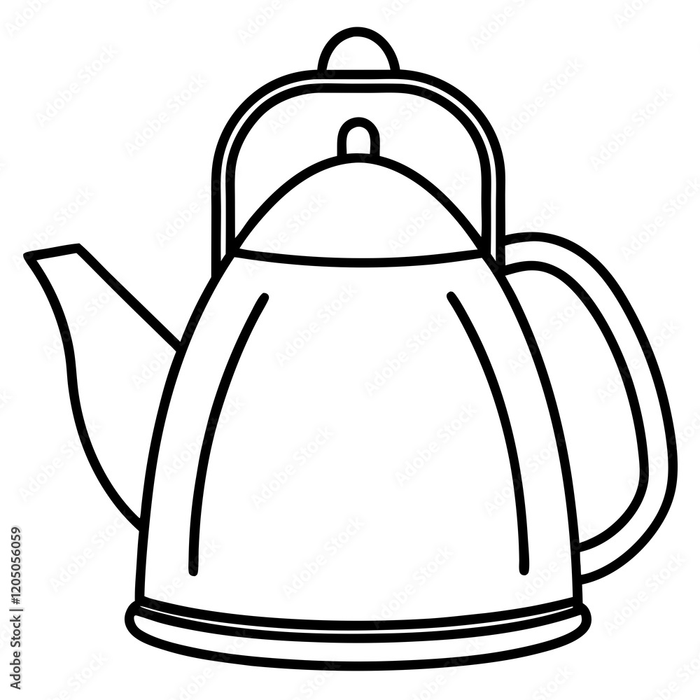 Minimalist Tea Kettle Line Art Vector Minimalist Tea Kettle Line Art Vector