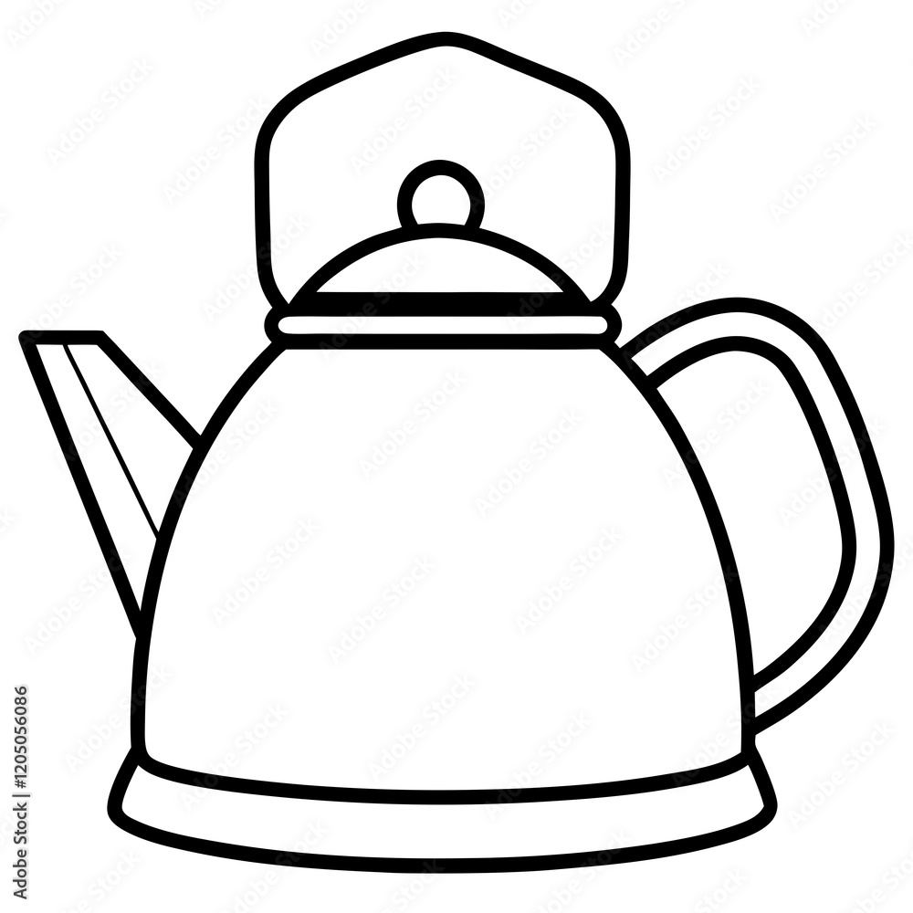 Minimalist Tea Kettle Line Art Vector Minimalist Tea Kettle Line Art Vector