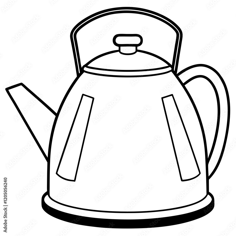 Fototapeta premium Minimalist Tea Kettle Line Art Vector