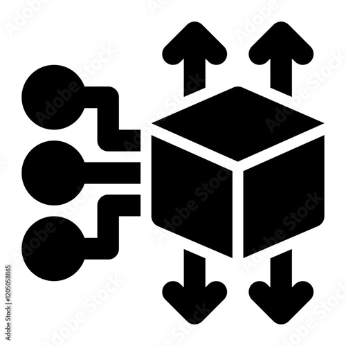 erp distribution, erp logistics solid or glyph icon