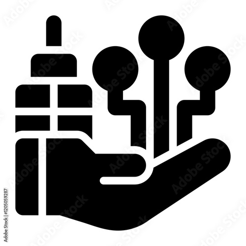 erp solution, erp service solid or glyph icon
