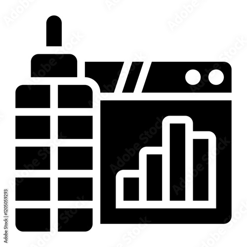 erp website,  erp dashboard solid or glyph icon