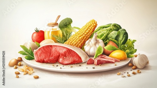 A detailed look at a low-fat diet, featuring lean proteins, vegetables