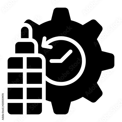 real time operations, erp solid or glyph icon
