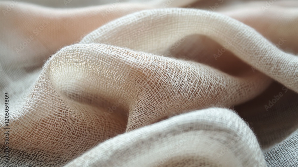 Textured Fabric Draped in Soft Neutral Hues Textured Fabric Draped in Soft Neutral Hues