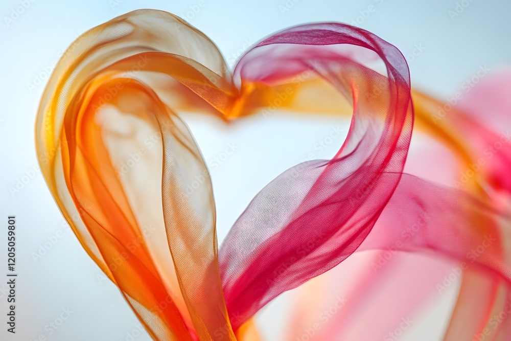Fototapeta premium intertwined bands form a flowing movement in the shape of a heart