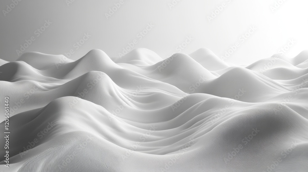Abstract White Undulating Landscape Digital Art Abstract White Undulating Landscape Digital Art