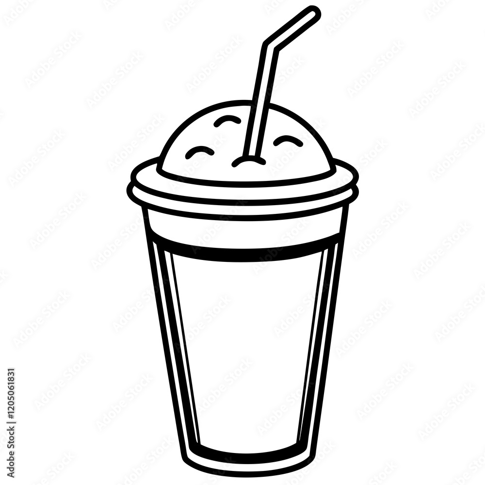Modern Line Art Iced Coffee Design Modern Line Art Iced Coffee Design