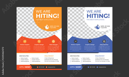 We are hiring flyer design template bundle, Poster or flyer templates for effective recruitment and hiring process