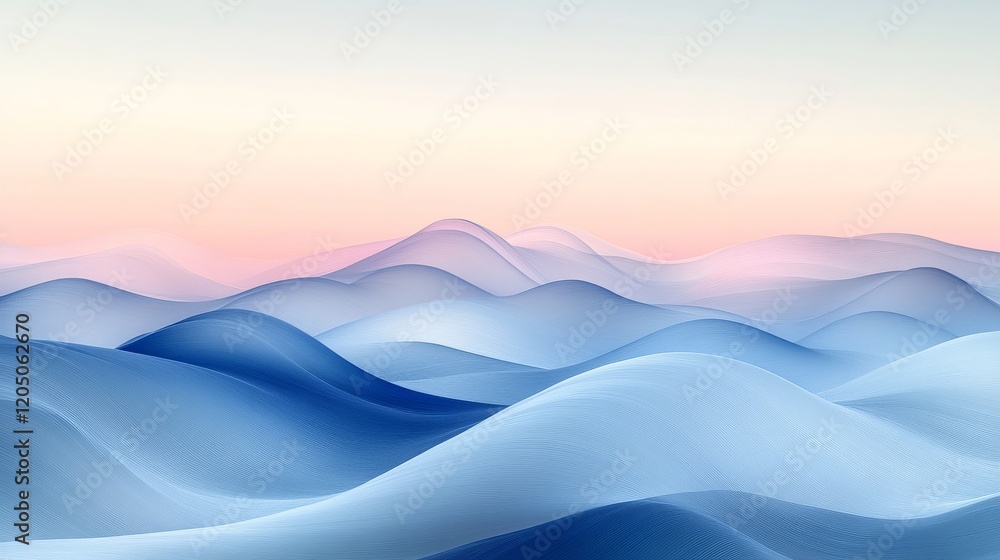 Serene Blue Mountains Under a Pastel Sky Serene Blue Mountains Under a Pastel Sky