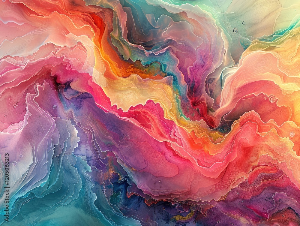 Fototapeta premium Dive into the realm of synesthetic art, where shapes dance to the melody of colors and textures whisper stories of emotion Design an enchanting visual experience 