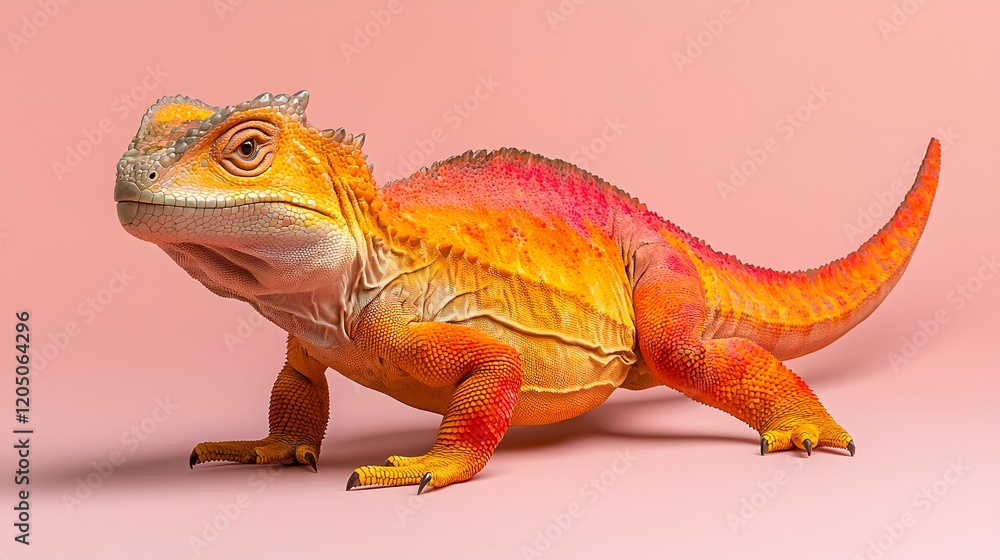 Fototapeta premium Vibrant Side Profile of Captivating Spiny-Tailed Lizard in Studio Setting