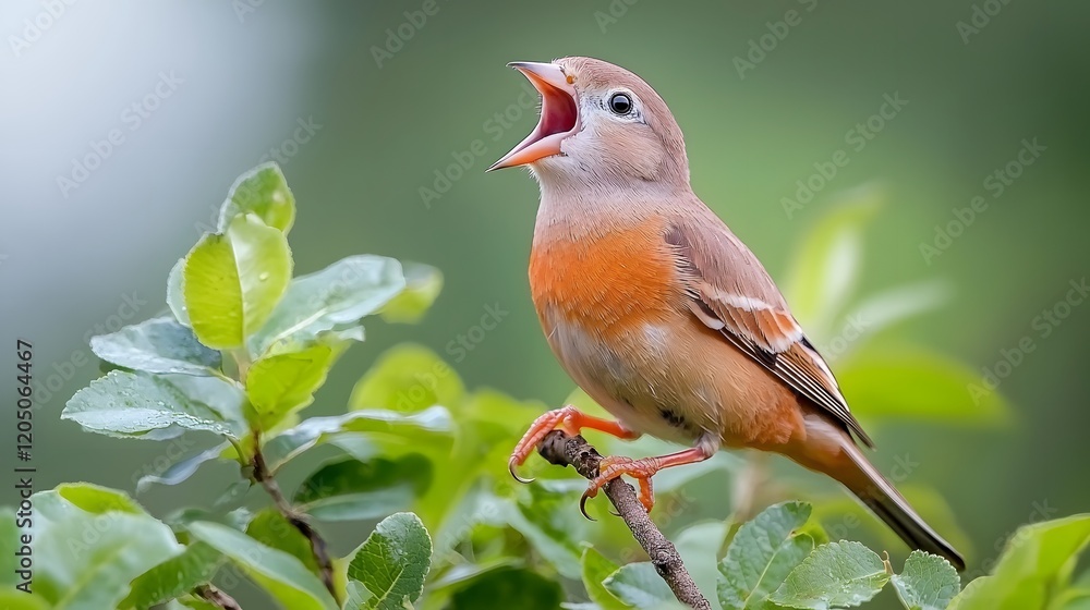 Vibrant Zebra Finch Singing with Open Beak and Detailed Feathers Vibrant Zebra Finch Singing with Open Beak and Detailed Feathers