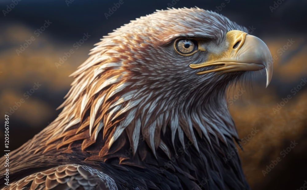 Obraz premium Golden Eagle Portrait: A Majestic Gaze