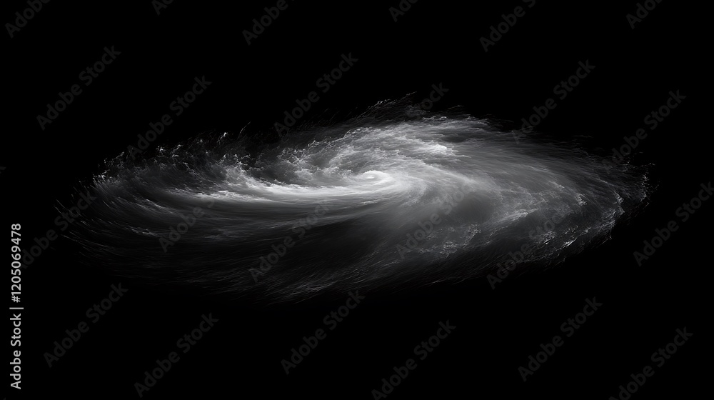 Fototapeta premium A powerful tornado swirling ominously on a completely black background
