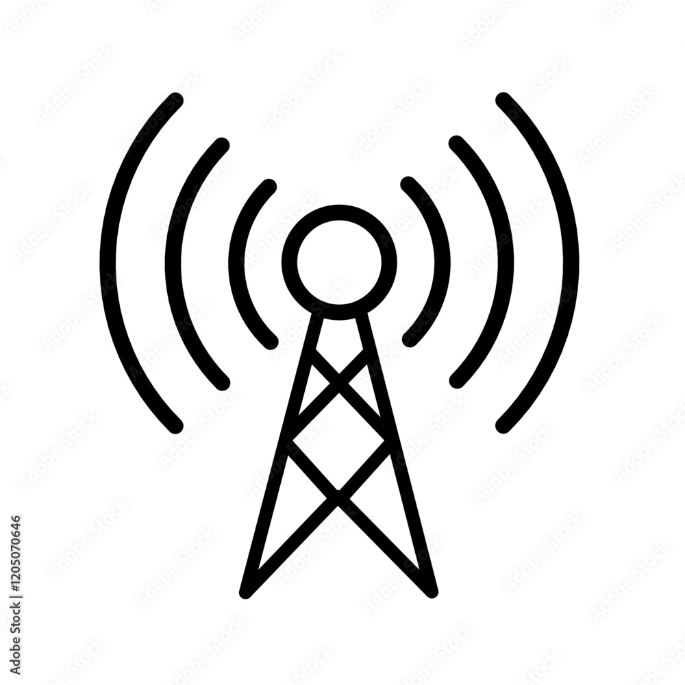 broadcast icon vector on white background. wireless network icon broadcast icon vector on white background. wireless network icon