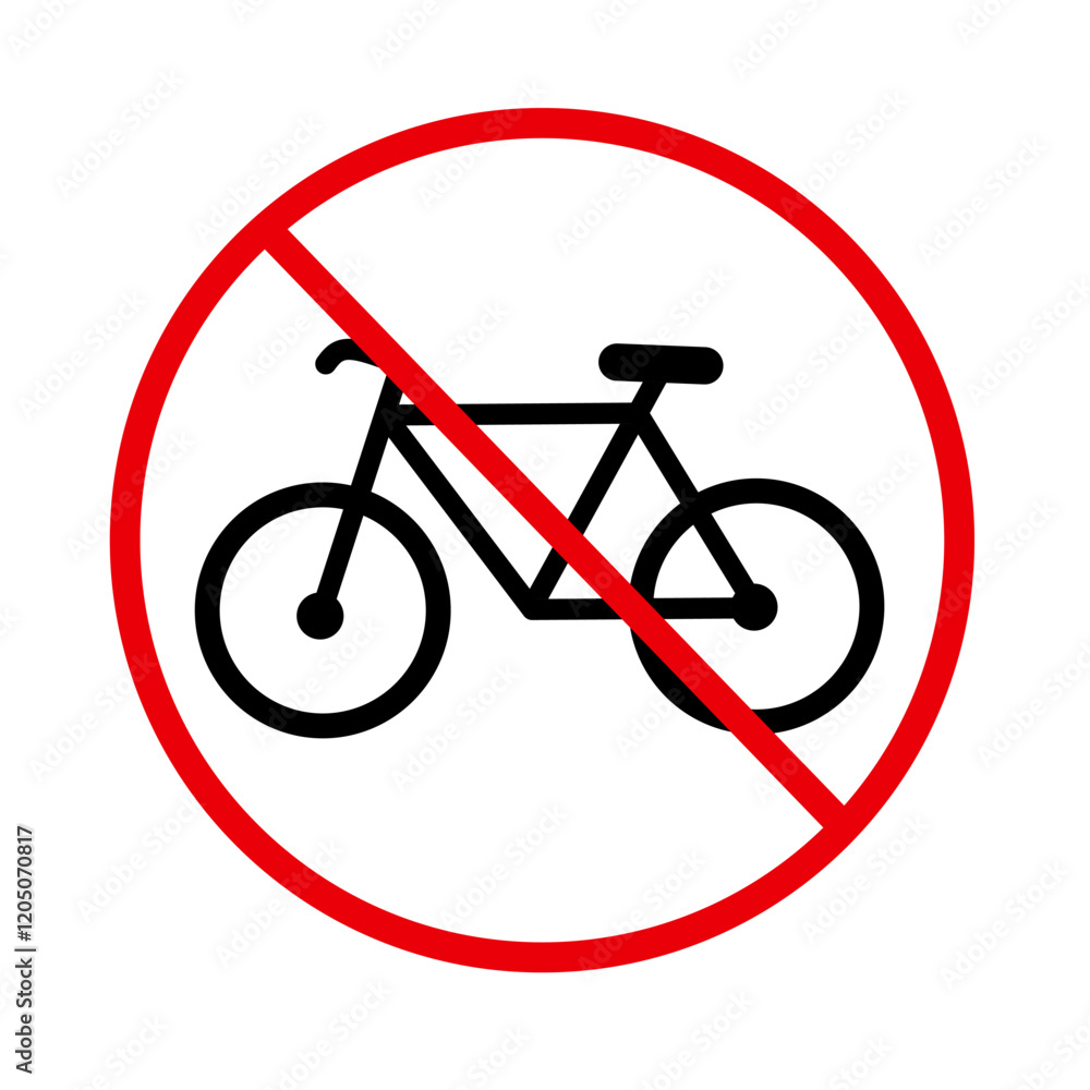 prohibition sign for bicycles on a white background.no bicycle sign prohibition sign for bicycles on a white background.no bicycle sign