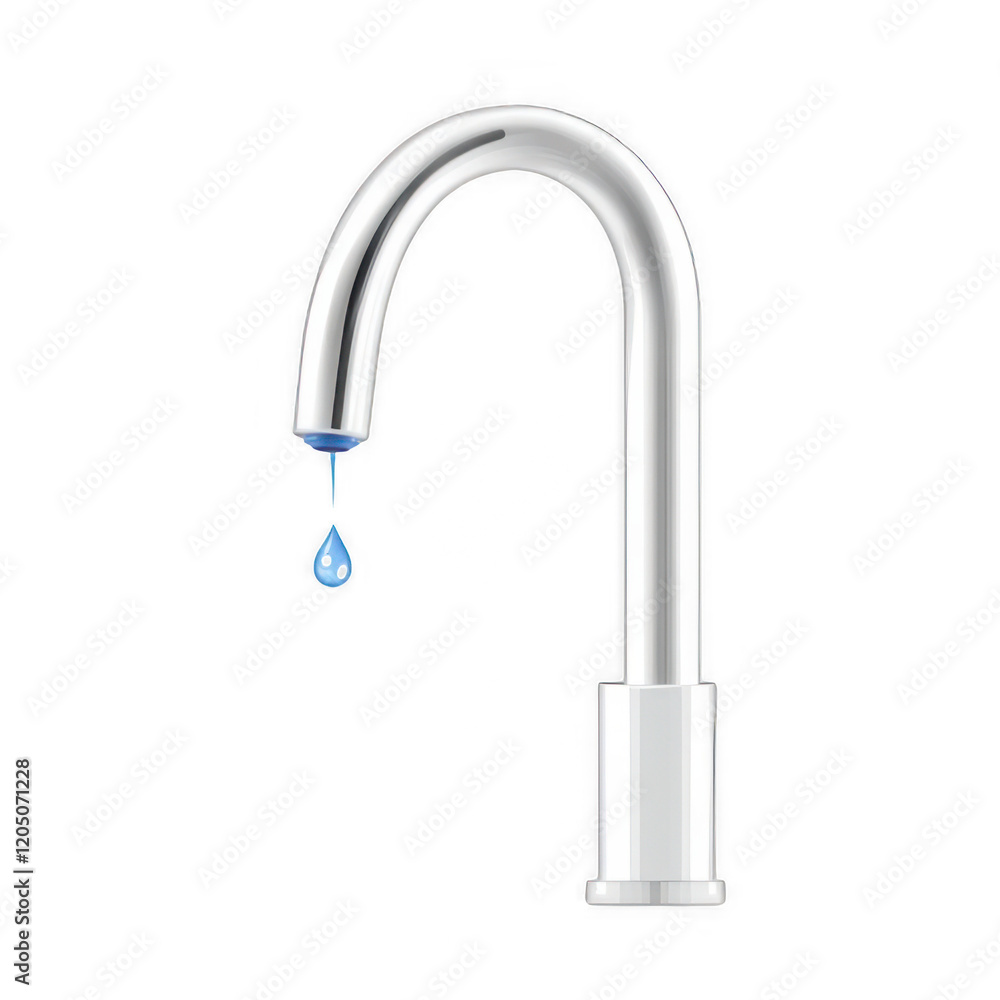 A faucet with a water droplet icon vector illustration on a white background.
A faucet with a water droplet icon vector illustration on a white background.