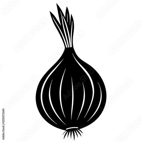 onion silhouette vector illustration 