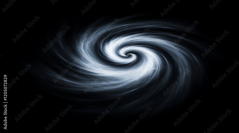 Naklejka premium A captivating swirling vortex drawing light inward on a completely black background