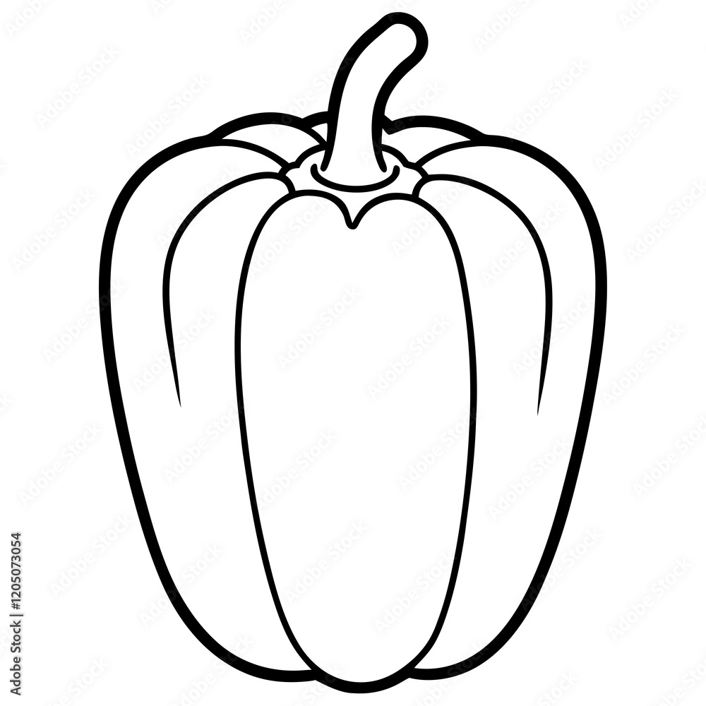 bell pepper line art vector illustration bell pepper line art vector illustration