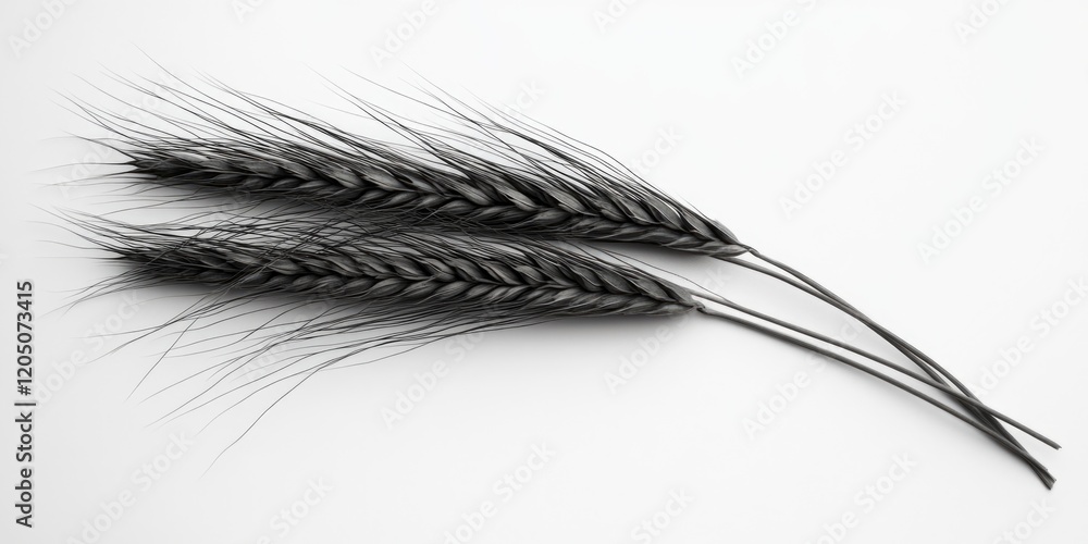Wheat Stalks White Background Wheat Stalks White Background