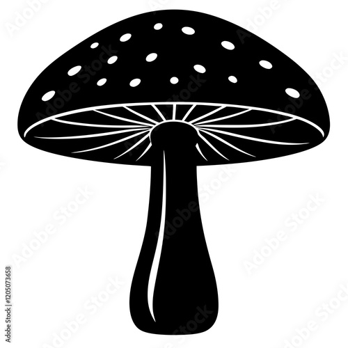 shiitake mushroom silhouette vector illustration 